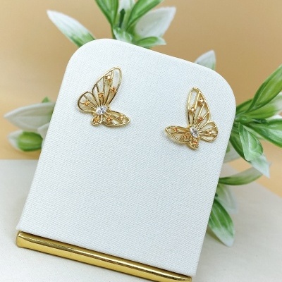 Brincos Borboleta Cravejado