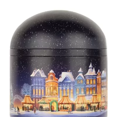 Lata de Música e Luz com bolachas