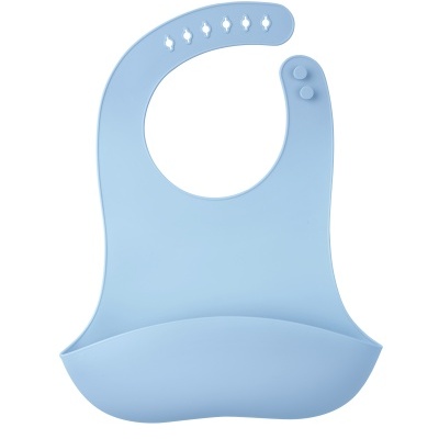 Babete de silicone com bolso (azul)