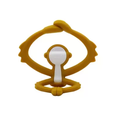 Anel amarelo-mostarda em silicone com espelho pequeno central