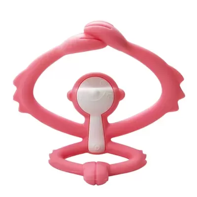 Mordedor rosa com espelho circular no centro