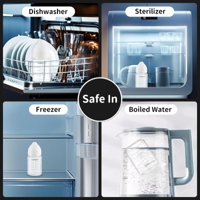 Biberão anti-cólicas de vidro, linha Classic, 180ml (rosa)