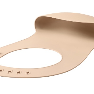 Babete de silicone com bolso (bege)