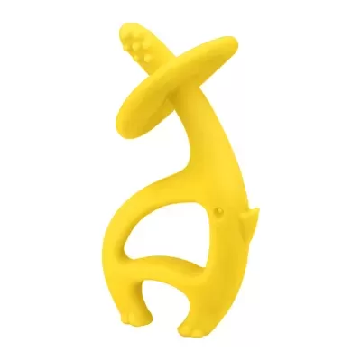 Objeto amarelo abstrato em fundo branco