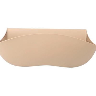 Babete de silicone com bolso (bege)