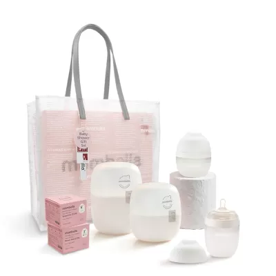 Conjunto "Baby Shower", silicone, branco