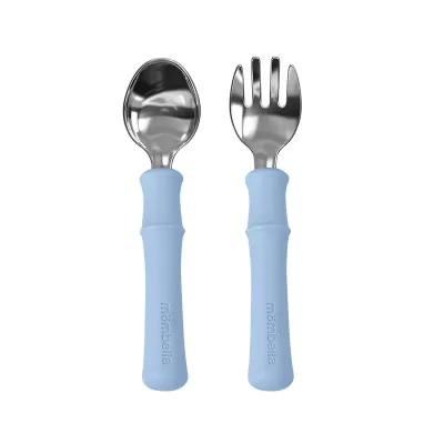 Conjunto de talheres em forma de bamboo (azul)