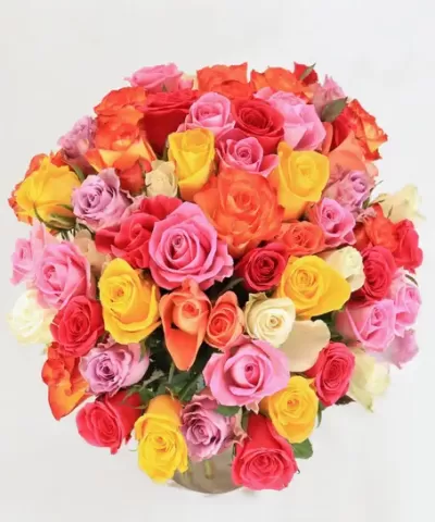 Buquê excepcional de rosas arlequim