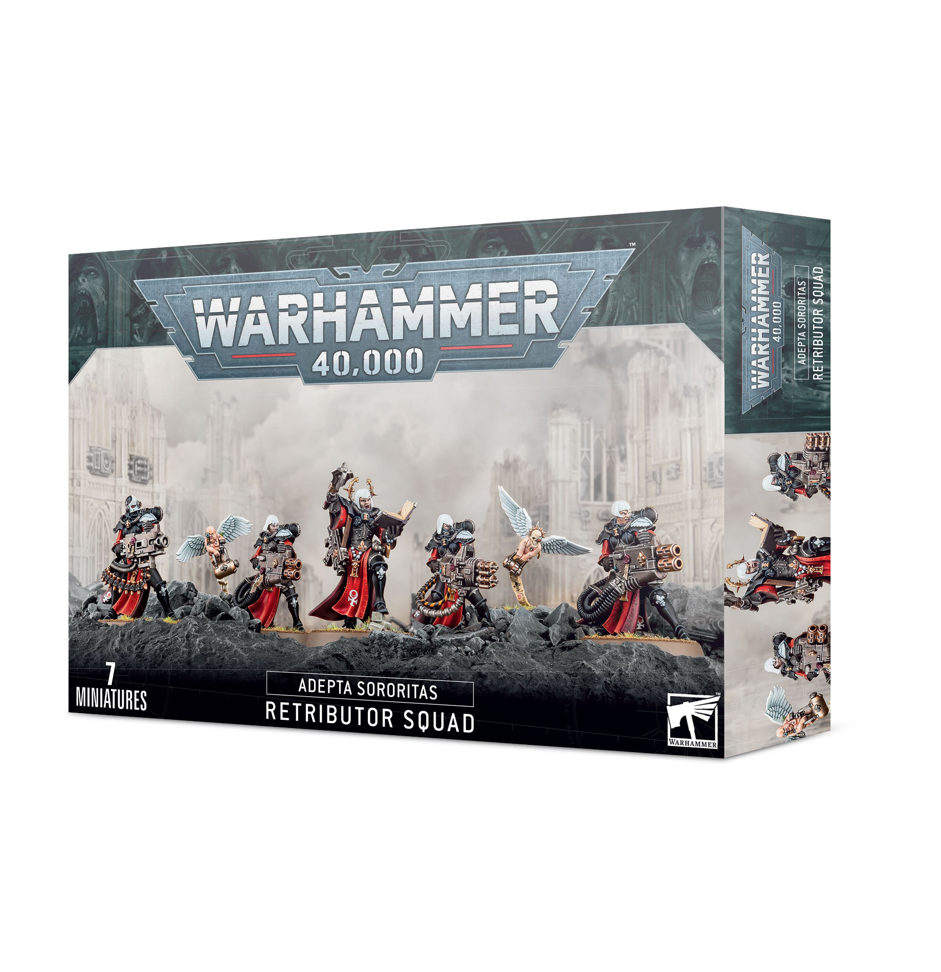 Caixa Warhammer 40,000 Adepta Sororitas Retributor Squad com 7 miniaturas