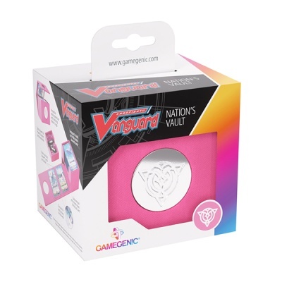 Estojo para cartas rosa na embalagem Gamegenic Vanguard Nation's Vault