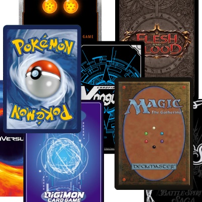 Cartas de jogos colecionáveis Pokémon, Magic The Gathering, Digimon, Cardfight Vanguard, Flesh and Blood