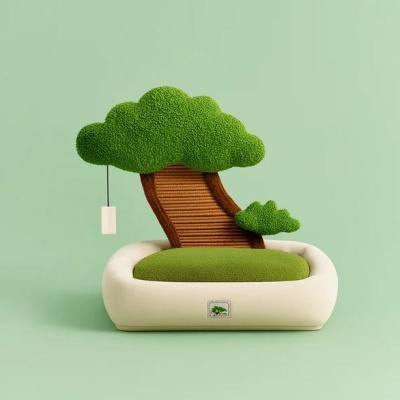 Cama/Arranhador para Gato - Green Lucky Tree