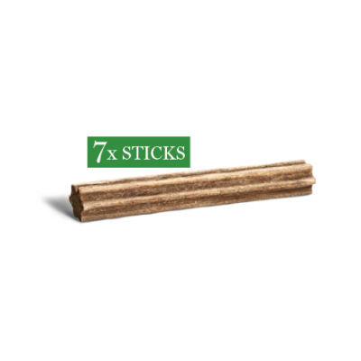 Barra marron clara texturizada com ranhuras e texto 7x STICKS