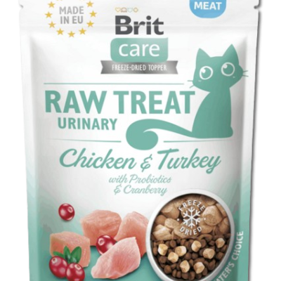 Pacote de alimento para gato Brit Care RAW TREAT URINARY Chicken & Turkey com probióticos e arando