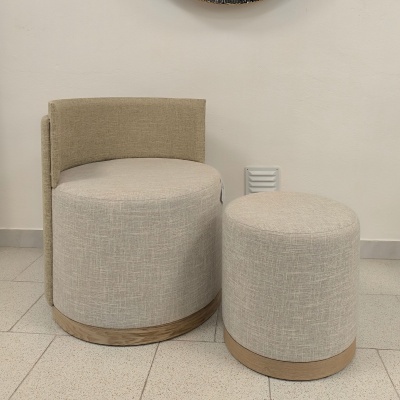 Cadeirão redondo com puff GP367118