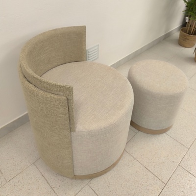 Cadeirão redondo com puff GP367118