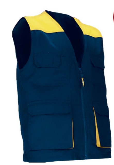 Colete de trabalho leve bicolor com múltiplos bolsos Colete de trabalho leve bicolor com múltiplos bolsos