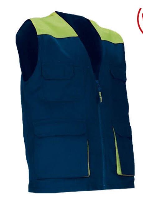 Colete de trabalho leve bicolor com múltiplos bolsos Colete de trabalho leve bicolor com múltiplos bolsos
