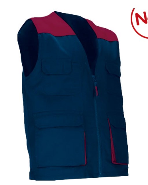 Colete de trabalho leve bicolor com múltiplos bolsos Colete de trabalho leve bicolor com múltiplos bolsos