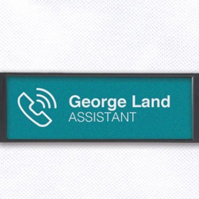 ID-PLATE A Gamax Crachá de identificação antracite com íman Pack-10