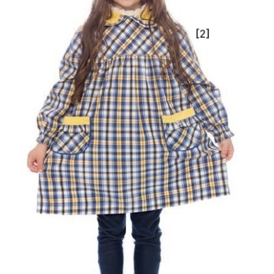 Bata Escolar Menina Xadrez 65% Poliester 35% Algodão 130 gr/m2