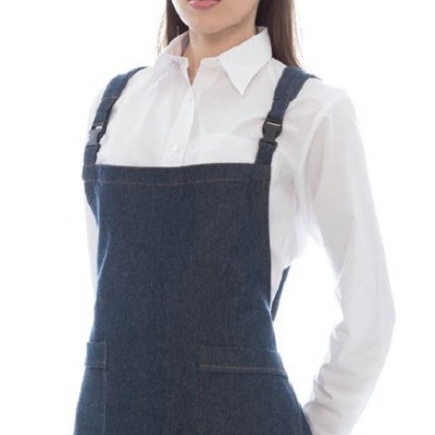Avental de duas partes ganga 100% algodão