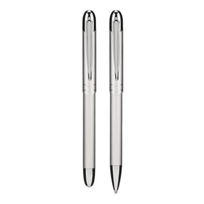 Conjunto de esferográfica e roller de alumínio em estojo de oferta Pack-10 Uni.