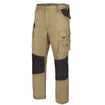 Calças canvas bicolor multibolsos