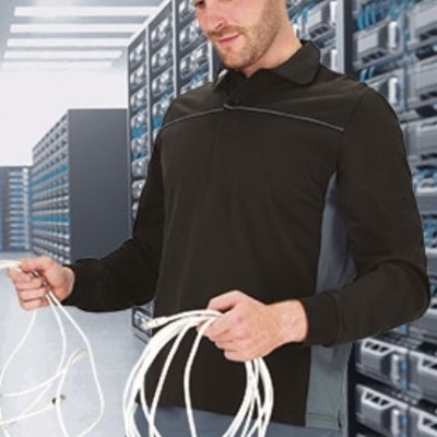 Polo m/comprida 65% Poliester 35% Algodão