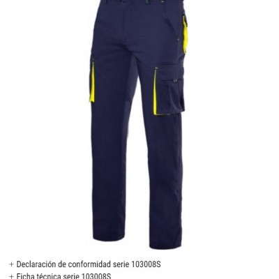 Calças stretch bicolor multibolsos VELILLA