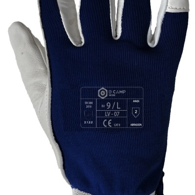 Luva em Malha e Pele LV-07  Pack 12