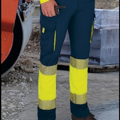 Calças de Alta Visibilidade multibolsos bicolor 65% poliester 35% algodão