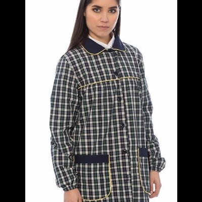 Bata Educadora Xadrez  65% Poliéster  35% Algodão 140 gr/m2