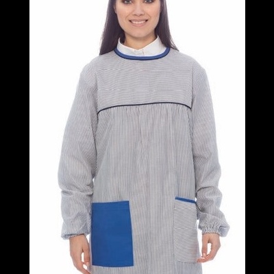 Bata educadora Riscas  65% Poliéster  35% Algodão 130 gr/m2