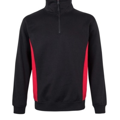 SWEATSHIRT BICOLOR MEIO FECHO FELPA. 65% POLIÉSTER - 35% ALGODÃO 260 GSM