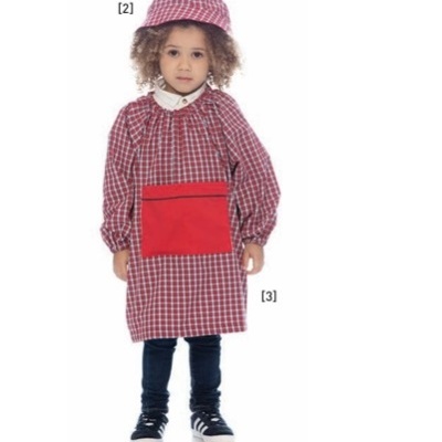 Bata escolar unissexo criança  Riscas  65% Poliéster  35% Algodão 140 gr/m2