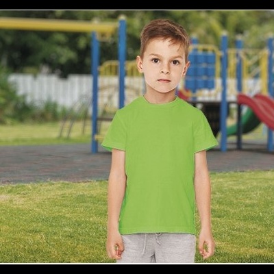 T-shirt criança de manga curta e gola redonda 100% algodão 160Grs. Pack 10 unidades