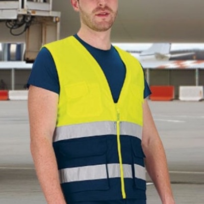 Colete multibolsos de alta visibilidade