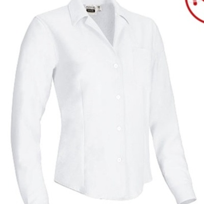 Camisa feminina de manga comprida  slim fit com bolso 125Grs.  100% poliester