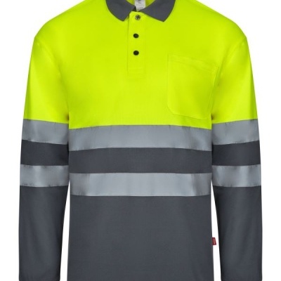 Polo bicolor manga comprida