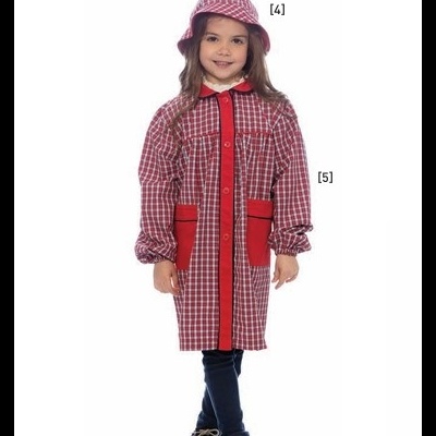 Bata escolar menina Xadrez  65% Poliéster  35% Algodão 140 gr/m2