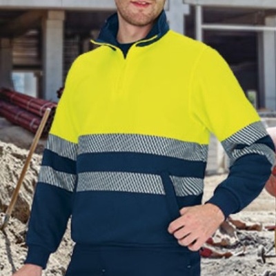 Sweat-shirt bicolor de alta visibilidade. 100% poliester 280Grs.