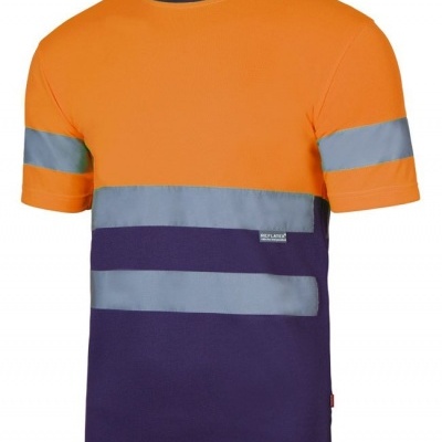 T-SHIRT TÉCNICA BICOLOR AV BIRD-EYE. 100% POLIÉSTER 140 GSM