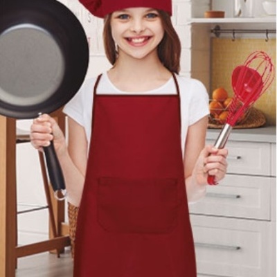 Avental com peito e bolso, infantil 150Grs.100% poliester