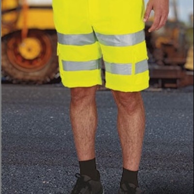 Bermuda de trabalho multibolsos de Alta Visibilidade 65% poliester 35% algodão