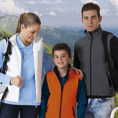 Colete softshell 85% Polyester, 10% PU, 5% Elastano, Tecnologia Softhell 350 grs/m2