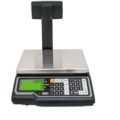 Balança eletrônica de comércio com visor digital e teclado numérico