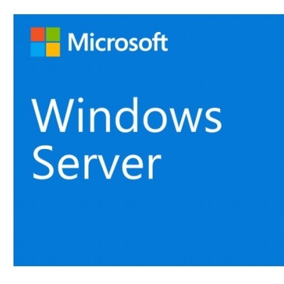 Logotipo azul da Microsoft Windows Server com texto em branco