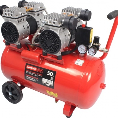 Compressor de Ar, Silencioso, 2 Motores, 4 Cabeças, 4HP, 50L