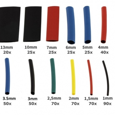 Kit Manga Termoretractil Multicor (560 pcs) - Caixa Plástica